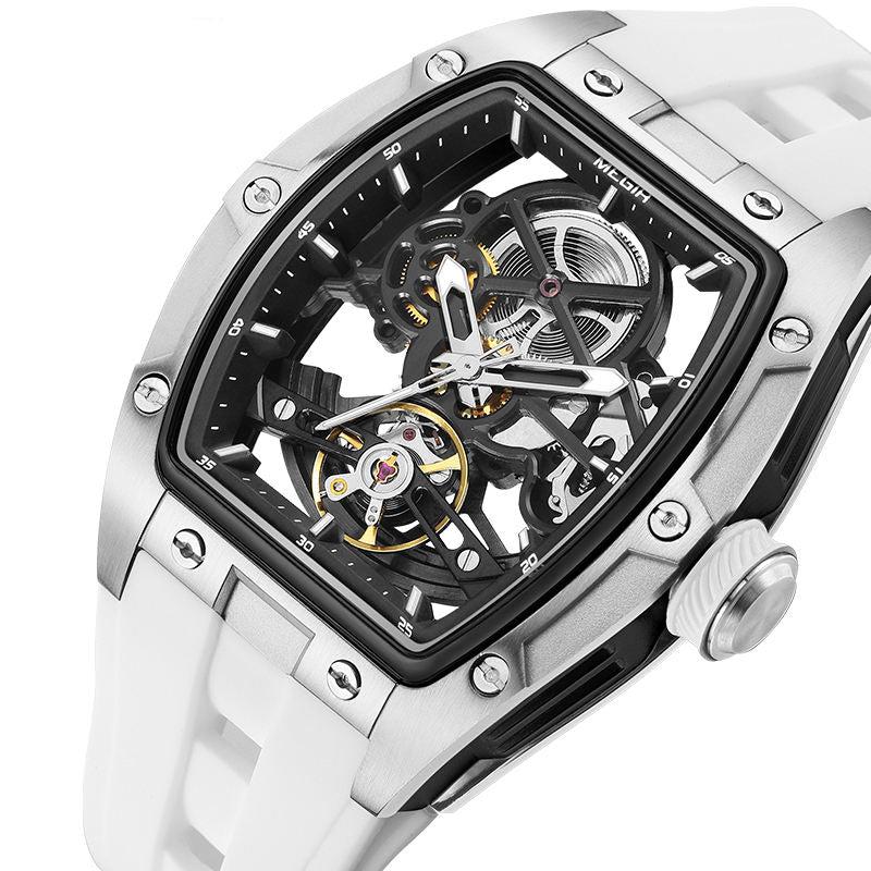 ChronoSport White Dial – Automatic Skeleton Sports Watch
